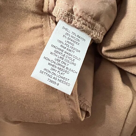 Liz Claiborne Emma Mid-Rise Ankle Length Pants 4-Way Stretch Size 24W Tan Ponte - Picture 6 of 7